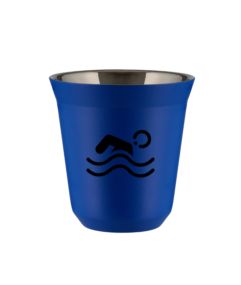 Tasse 150 ml BLEU "Natation (noir)"