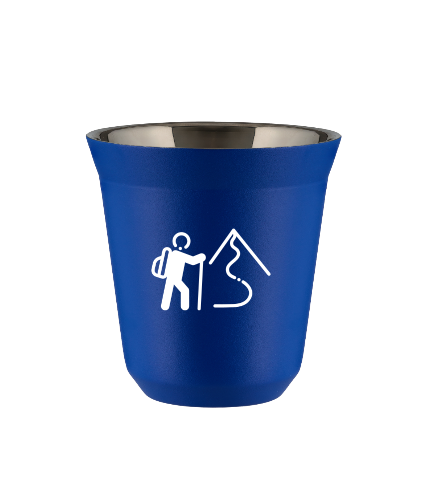 Tasse 150 ml BLEU "Escalade 2 (blanc)"