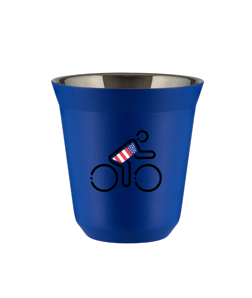 Tasse 150 ml BLEU "Cycliste aux couleurs britanniques (noir)" Tasse 150 ml BLEU "Cycliste aux couleurs britanniques (noir)"