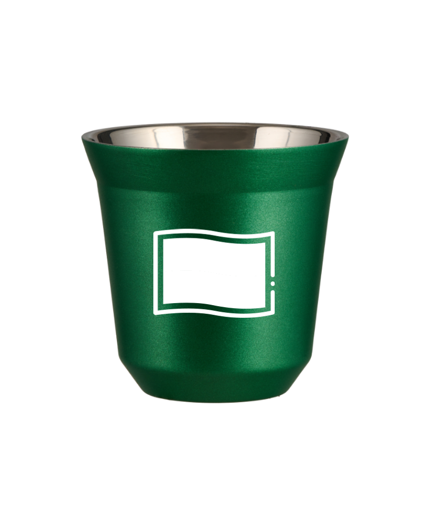 Tasse 80 ml VERT MÉTALLIQUE "Drapeau polonais (blanc)" Tasse 80 ml VERT MÉTALLIQUE "Drapeau polonais (blanc)"