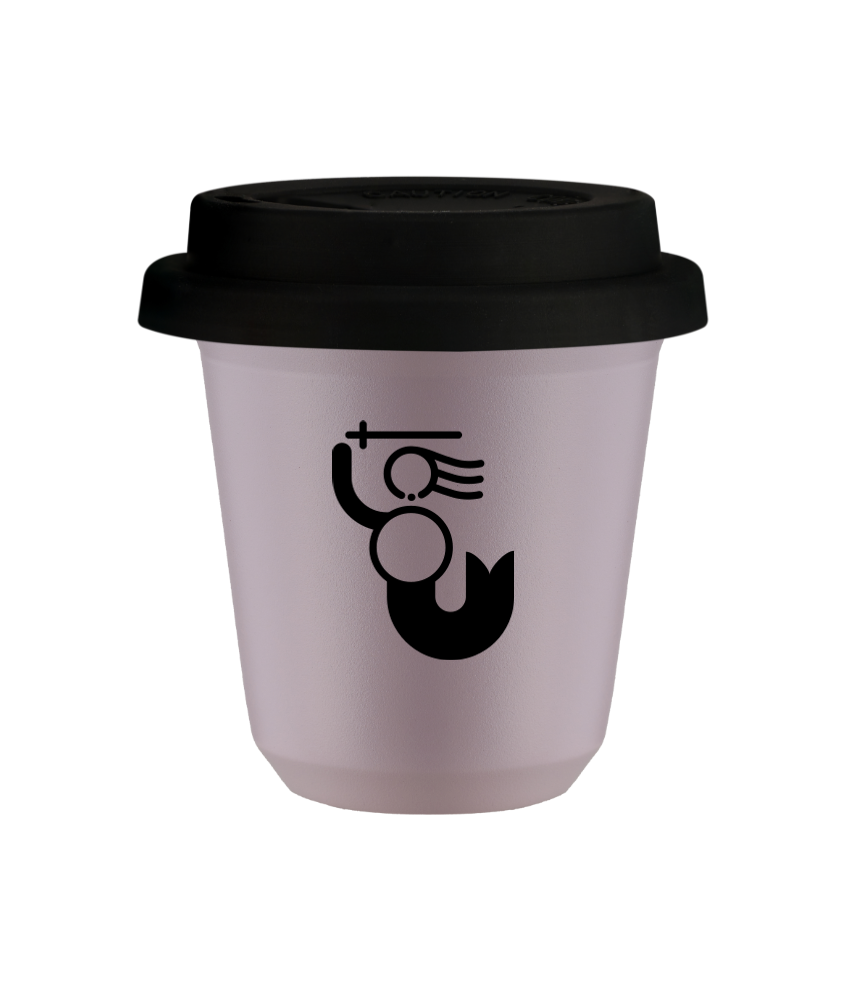 Tasse 150 ml LAVANDE "WARSZAWSKA SYRENKA", avec couvercle noir Tasse 150 ml LAVANDE "WARSZAWSKA SYRENKA", avec couvercle noir