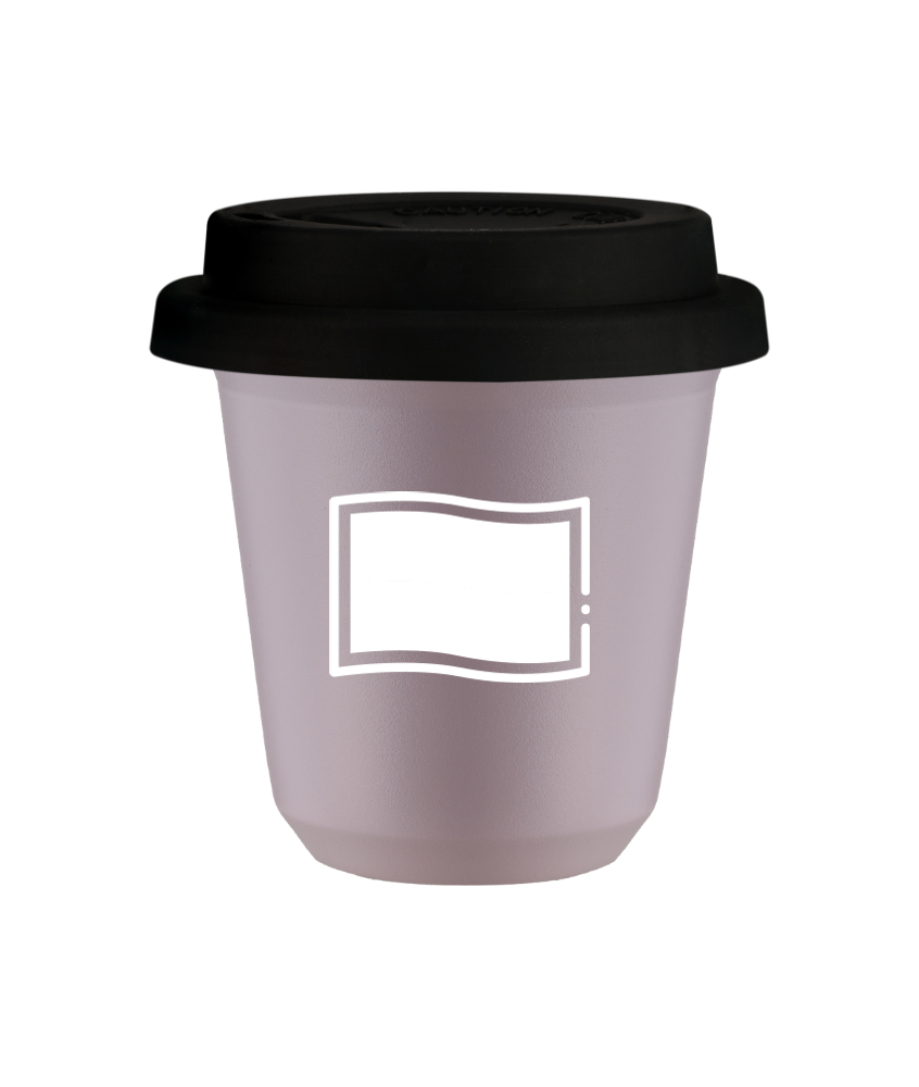 Tasse 150 ml LAVANDE "Drapeau polonais (blanc)", avec couvercle noir Tasse 150 ml LAVANDE "Drapeau polonais (blanc)", avec couvercle noir