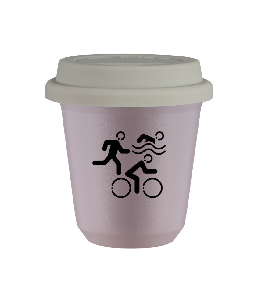 Tasse 150 ml LAVANDE "Sports", avec couvercle blanc Tasse 150 ml LAVANDE "Sports", avec couvercle blanc