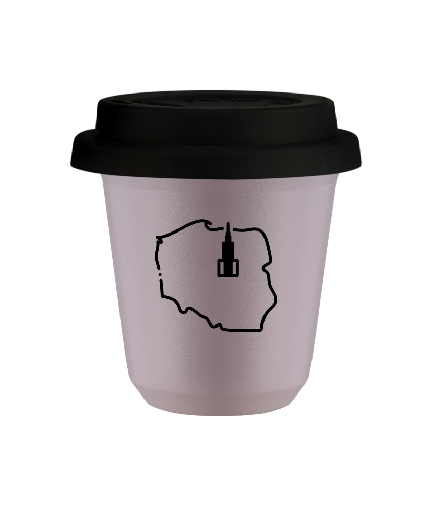 Tasse 150 ml LAVANDE "Pologne (noir)", avec couvercle noir Tasse 150 ml LAVANDE "Pologne (noir)", avec couvercle noir