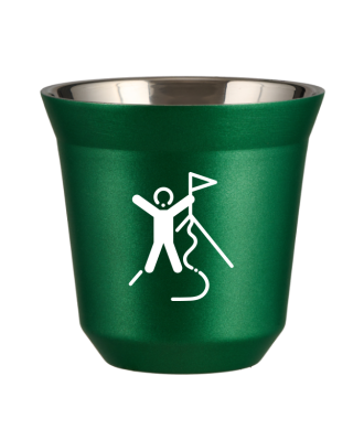 Tasse 80 ml VERT MÉTALLIQUE "Escalade 1 (blanc)" Tasse 80 ml VERT MÉTALLIQUE "Escalade 1 (blanc)"