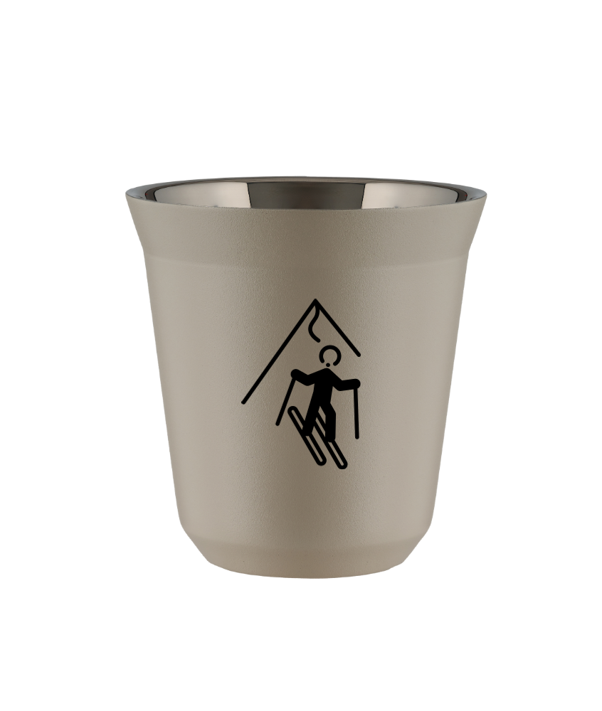 Tasse 150 ml BEIGE "Ski (noir)"