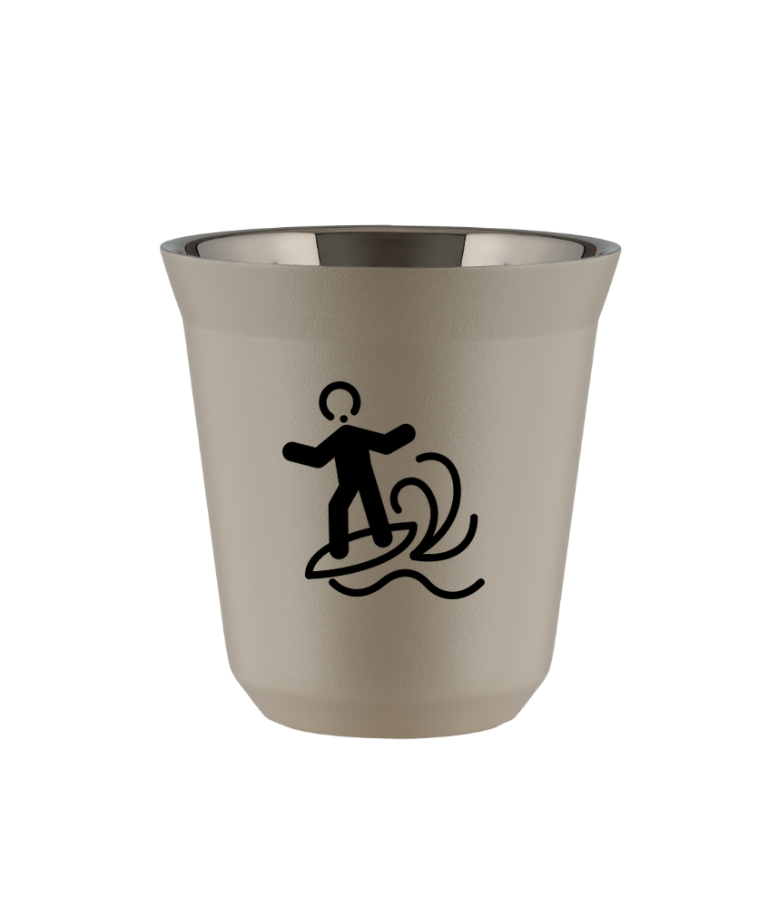 Tasse 150 ml BEIGE "Planche à voile (noir)" Tasse 150 ml BEIGE "Planche à voile (noir)"