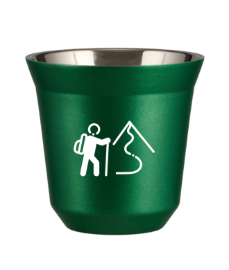 Tasse 80 ml VERT MÉTALLIQUE "Escalade 2 (blanc)" Tasse 80 ml VERT MÉTALLIQUE "Escalade 2 (blanc)"