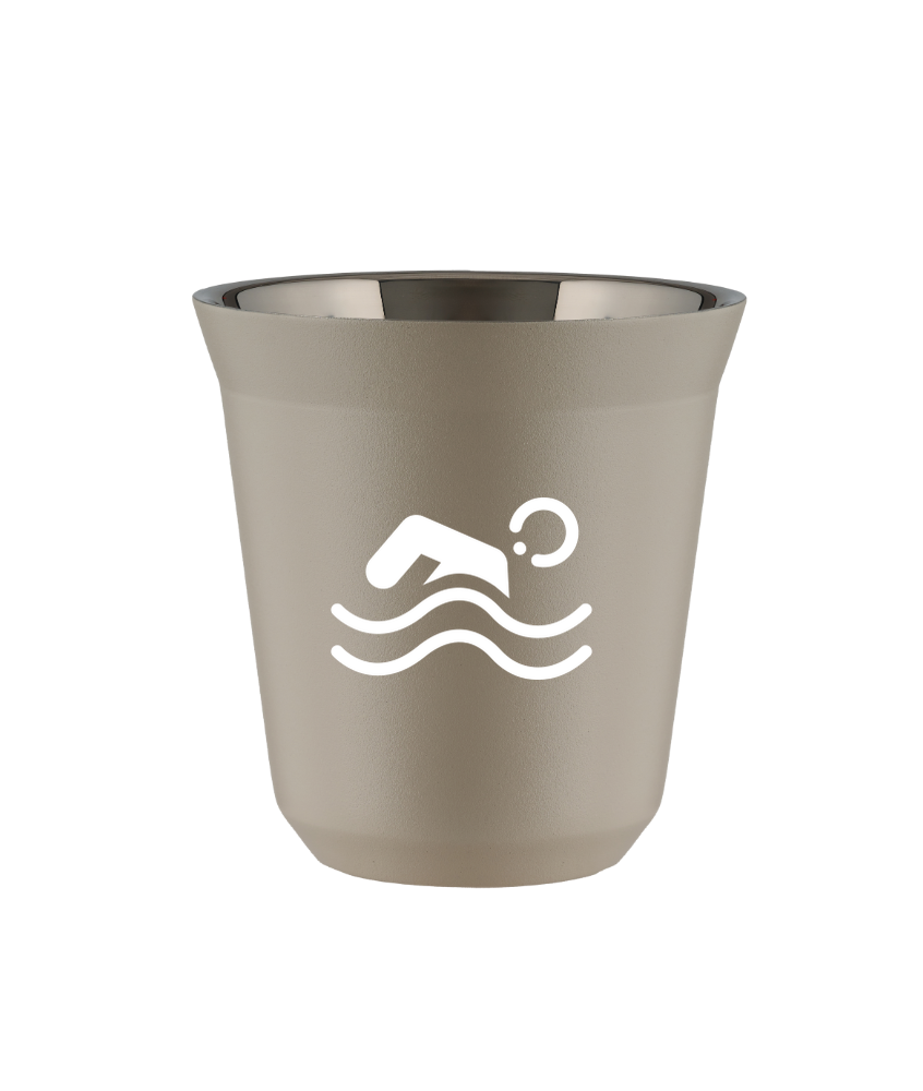 Tasse 150 ml BEIGE "Natation (blanc)"