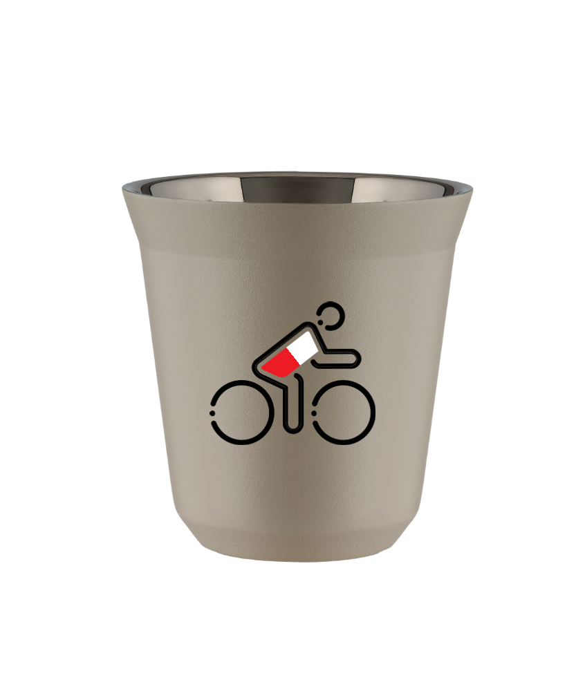 Tasse 150 ml BEIGE "Cycliste aux couleurs polonaises"