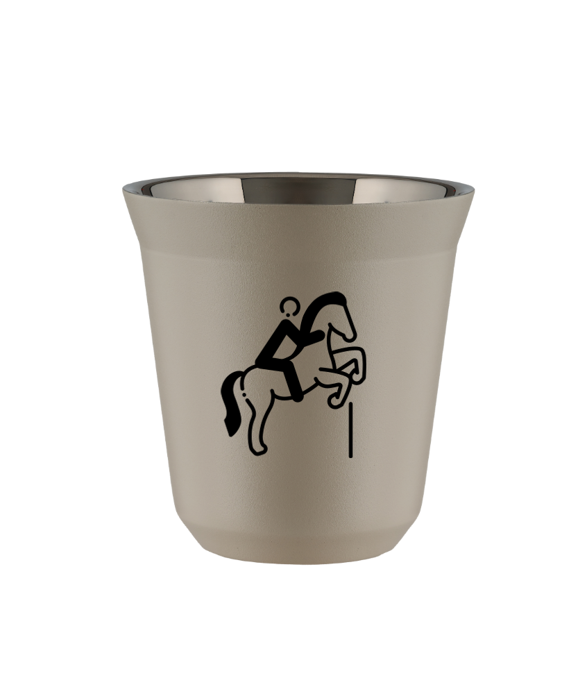 Tasse 150 ml BEIGE "Équitation 1 (noir)" Tasse 150 ml BEIGE "Équitation 1 (noir)"