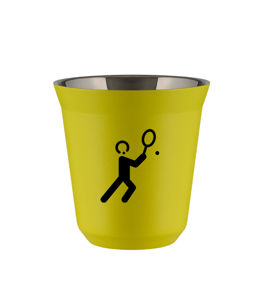 Tasse 150 ml JAUNE "Tennis 1 (noir)" Tasse 150 ml JAUNE "Tennis 1 (noir)"
