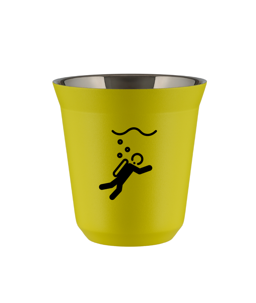 Tasse 150 ml JAUNE "Plongée (noir)" Tasse 150 ml JAUNE "Plongée (noir)"