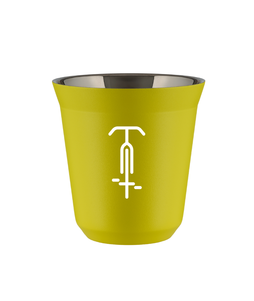 Tasse 150 ml JAUNE "Cyclisme 1 (blanc)"