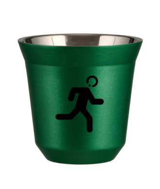 Tasse 80 ml VERT MÉTALLIQUE "Coureur (noir)" Tasse 80 ml VERT MÉTALLIQUE "Coureur (noir)"
