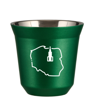 Tasse 80 ml VERT MÉTALLIQUE "Pologne (blanc)" Tasse 80 ml VERT MÉTALLIQUE "Pologne (blanc)"