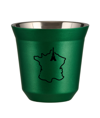 Tasse 80 ml VERT MÉTALLIQUE "France (noir)" Tasse 80 ml VERT MÉTALLIQUE "France (noir)"