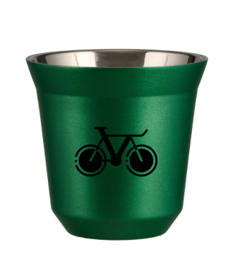 Tasse 80 ml VERT MÉTALLIQUE "Vélo 1 (noir)" Tasse 80 ml VERT MÉTALLIQUE "Vélo 1 (noir)"