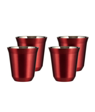 Set de 4 tasses rouges 150 ml Set de 4 tasses rouges 150 ml