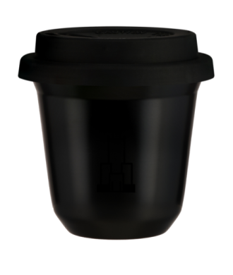 Tasse 80 ml NOIR "Pałac kultury i nauki (noir)", avec couvercle noir Tasse 80 ml NOIR "Pałac kultury i nauki (noir)", avec couvercle noir
