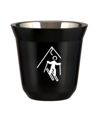 Tasse 80 ml NOIR "Ski (blanc)" Tasse 80 ml NOIR "Ski (blanc)"