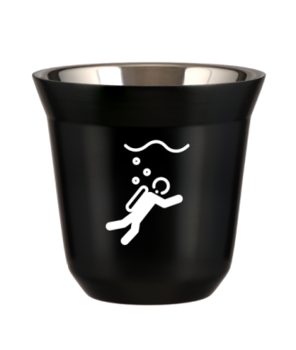 Tasse 80 ml NOIR "Plongée (blanc)" Tasse 80 ml NOIR "Plongée (blanc)"