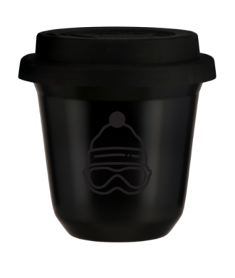 Tasse 80 ml NOIR "Casquette", avec couvercle noir Tasse 80 ml NOIR "Casquette", avec couvercle noir