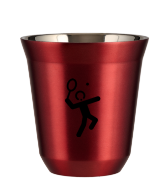 Tasse 80 ml ROUGE MÉTALLIQUE "Tennis 2" Tasse 80 ml ROUGE MÉTALLIQUE "Tennis 2"