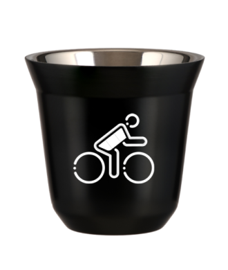 Tasse 80 ml NOIR "Cycliste aux couleurs allemandes (blanc)" Tasse 80 ml NOIR "Cycliste aux couleurs allemandes (blanc)"