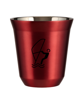 Tasse 80 ml ROUGE MÉTALLIQUE "Sports nautiques" Tasse 80 ml ROUGE MÉTALLIQUE "Sports nautiques"