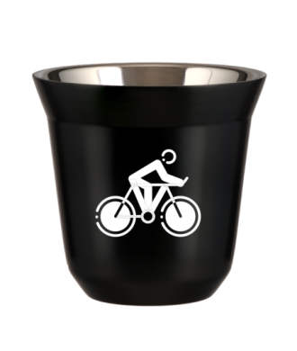 Tasse 80 ml NOIR "Cyclisme 2 (blanc)" Tasse 80 ml NOIR "Cyclisme 2 (blanc)"