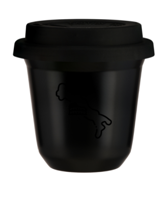 Tasse 80 ml NOIR "Italie", avec couvercle noir Tasse 80 ml NOIR "Italie", avec couvercle noir