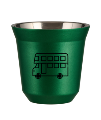 Tasse 80 ml VERT MÉTALLIQUE "Bus (noir)" Tasse 80 ml VERT MÉTALLIQUE "Bus (noir)"
