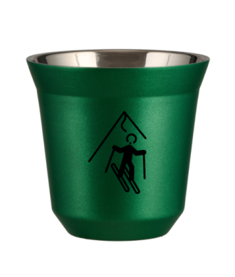 Tasse 80 ml VERT MÉTALLIQUE "Ski" Tasse 80 ml VERT MÉTALLIQUE "Ski"