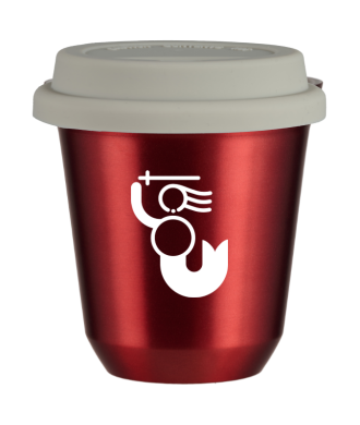 Tasse 80 ml ROUGE MÉTALLIQUE "WARSZAWSKA SYRENKA (blanc)", avec couvercle blanc Tasse 80 ml ROUGE MÉTALLIQUE "WARSZAWSKA SYRENKA (blanc)", avec couvercle blanc