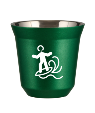 Tasse 80 ml VERT MÉTALLIQUE "Planche à voile (blanc)" Tasse 80 ml VERT MÉTALLIQUE "Planche à voile (blanc)"