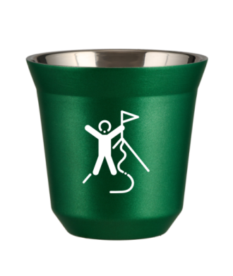 Tasse 80 ml VERT MÉTALLIQUE "Escalade 1 (blanc)" Tasse 80 ml VERT MÉTALLIQUE "Escalade 1 (blanc)"