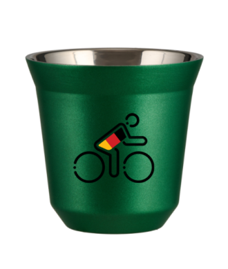 Tasse 80 ml VERT MÉTALLIQUE "Cycliste aux couleurs allemandes" Tasse 80 ml VERT MÉTALLIQUE "Cycliste aux couleurs allemandes"
