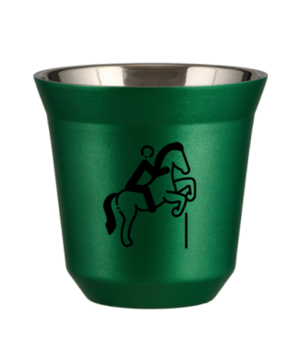 Tasse 80 ml VERT MÉTALLIQUE "Équitation 1 (noir)" Tasse 80 ml VERT MÉTALLIQUE "Équitation 1 (noir)"