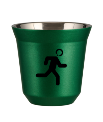 Tasse 80 ml VERT MÉTALLIQUE "Coureur (noir)" Tasse 80 ml VERT MÉTALLIQUE "Coureur (noir)"