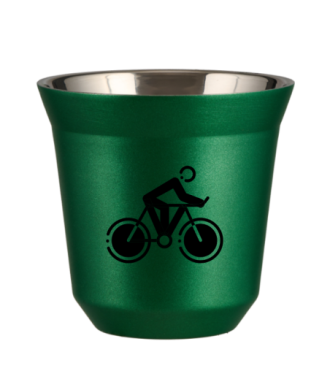 Tasse 80 ml VERT MÉTALLIQUE "Cyclisme 2 (noir)" Tasse 80 ml VERT MÉTALLIQUE "Cyclisme 2 (noir)"