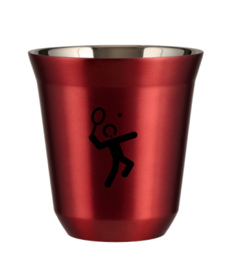 Tasse 80 ml ROUGE MÉTALLIQUE "Tennis 2" Tasse 80 ml ROUGE MÉTALLIQUE "Tennis 2"