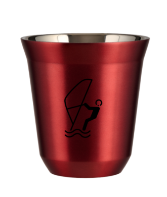Tasse 80 ml ROUGE MÉTALLIQUE "Sports nautiques" Tasse 80 ml ROUGE MÉTALLIQUE "Sports nautiques"