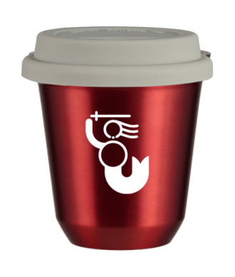 Tasse 80 ml ROUGE MÉTALLIQUE "WARSZAWSKA SYRENKA (blanc)", avec couvercle blanc Tasse 80 ml ROUGE MÉTALLIQUE "WARSZAWSKA SYRENKA (blanc)", avec couvercle blanc
