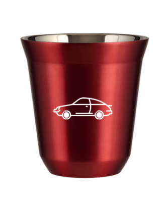 Tasse 80 ml ROUGE MÉTALLIQUE "Voiture (blanc)" Tasse 80 ml ROUGE MÉTALLIQUE "Voiture (blanc)"