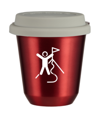 Tasse 80 ml ROUGE MÉTALLIQUE "Escalade 1 (blanc)", avec couvercle blanc Tasse 80 ml ROUGE MÉTALLIQUE "Escalade 1 (blanc)", avec couvercle blanc