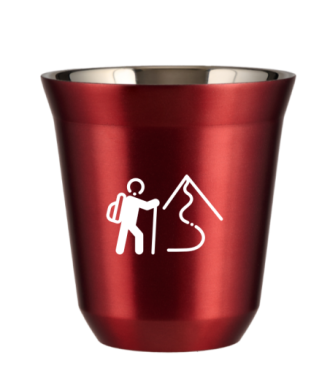 Tasse 80 ml ROUGE MÉTALLIQUE "Escalade 2 (blanc)" Tasse 80 ml ROUGE MÉTALLIQUE "Escalade 2 (blanc)"