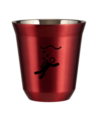 Tasse 80 ml ROUGE MÉTALLIQUE "Plongée" Tasse 80 ml ROUGE MÉTALLIQUE "Plongée"