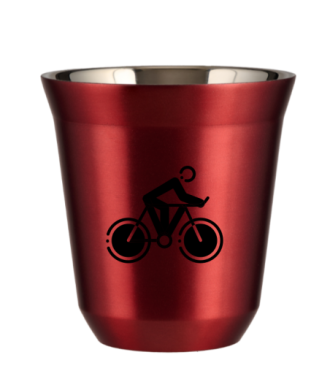 Tasse 80 ml ROUGE MÉTALLIQUE "Cyclisme 2" Tasse 80 ml ROUGE MÉTALLIQUE "Cyclisme 2"