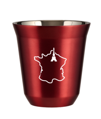 Tasse 80 ml ROUGE MÉTALLIQUE "France (blanc)" Tasse 80 ml ROUGE MÉTALLIQUE "France (blanc)"